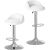 Arvika Swivel Stool with Backrest, Height Adjustable (White, Faux Leather)