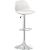 Avesta Swivel Stool with Backrest, Height Adjustable (White, Faux Leather)