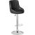 Bollna Swivel Stool with Backrest, Height Adjustable (Black, Faux Leather)