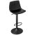 Borlänge Swivel Stool with Backrest, Height Adjustable (Black, Faux Leather)