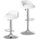 Arvika Swivel Stool with Backrest, Height Adjustable (White, Faux Leather)