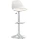 Avesta Swivel Stool with Backrest, Height Adjustable (White, Faux Leather)