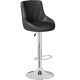 Bollna Swivel Stool with Backrest, Height Adjustable (Black, Faux Leather)