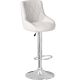 Bollna Swivel Stool with Backrest, Height Adjustable (White, Faux Leather)