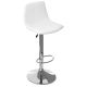 Borlänge Swivel Stool with Backrest, Height Adjustable (White, Faux Leather)